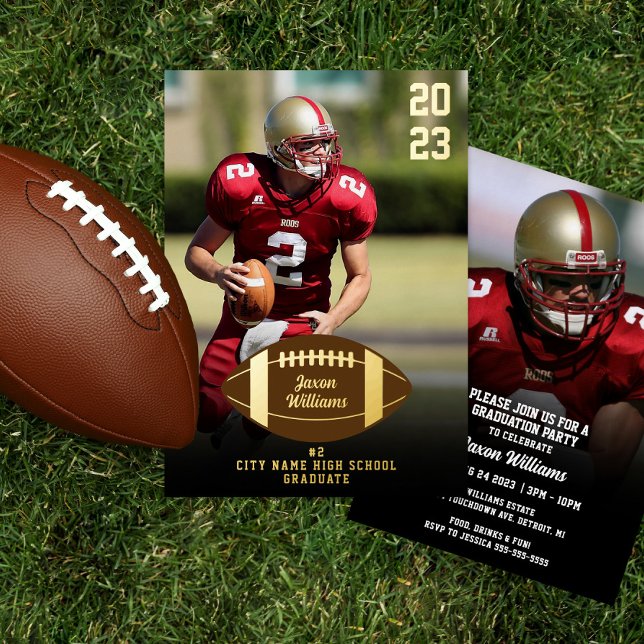 Invitation En Aluminium Fête des diplômés de football (Créateur téléchargé)