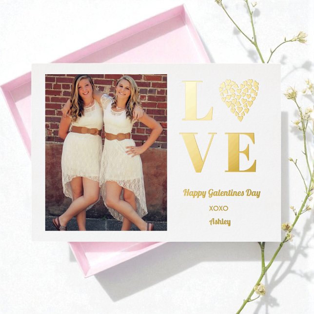 Invitation En Aluminium Fête des Galentines Photo BFF Love Heart (Créateur téléchargé)