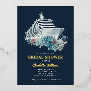 Invitation En Aluminium Fête des mariées Croisière bateau Voyage Gold