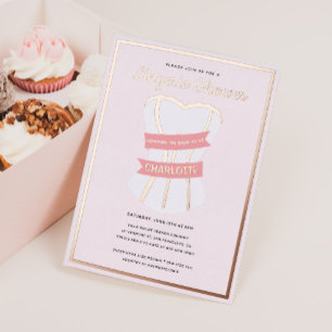 Invitation En Aluminium Fête des mariées de lingerie rose pâle Pressée