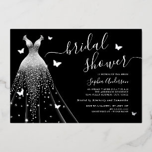 Invitation En Aluminium Fête des mariées de robe papillon