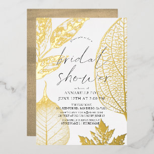 Invitation En Aluminium Fête des mariées Feuille Or Delicate