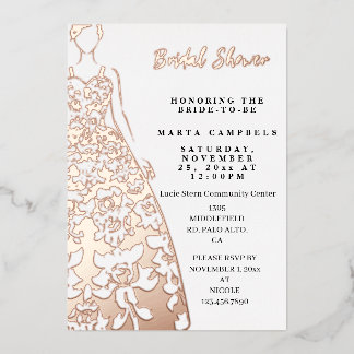 Invitation En Aluminium Fête des mariées Mariage rose Gold Foil