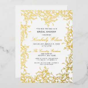 Invitation En Aluminium Fête des mariées vintage de Mariage Floral