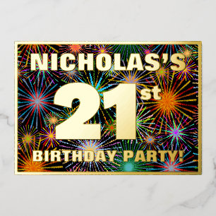 Invitation En Aluminium Fête du 21e anniversaire — Fun amusant, coloré Loo