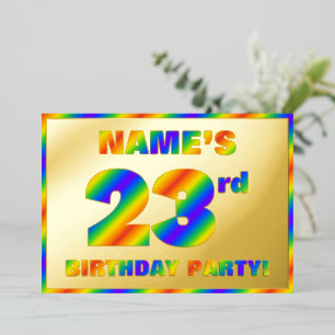 Invitation En Aluminium Fête du 23e anniversaire — Amusant, Rainbow Spectr