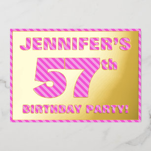 Invitation En Aluminium Fête du 57e anniversaire — Audacieux, amusant, ros