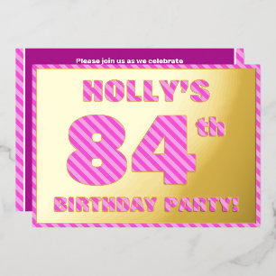 Invitation En Aluminium Fête du 84e anniversaire — Audacieux, amusant, ros