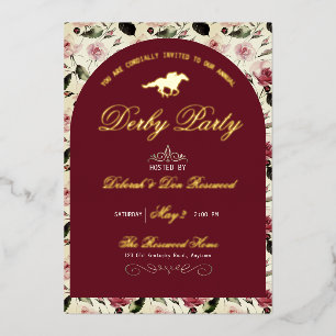 Invitation En Aluminium Fête Moderne de Derby de Cheval de Course Equestre