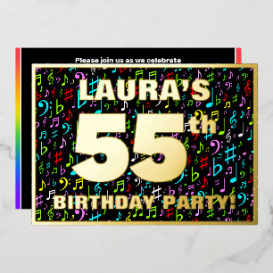 Invitation En Aluminium Fête pour un 55ème anniversaire — Symboles musicau
