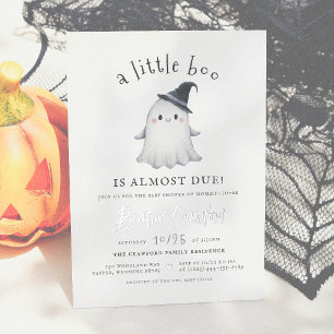 Invitation En Aluminium Fête Prénatale Bébé Fille Halloween Petite Brillan