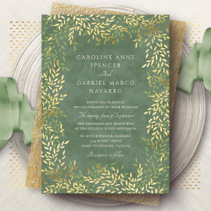 Invitation En Aluminium Feuillage de printemps et d'été Feuilles Vertes Ma
