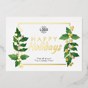 Invitation En Aluminium Feuille Business Happy Holidays Real Gold Foil Car