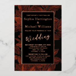 Invitation En Aluminium Feuille d'aluminium Automne Feuilles de template é