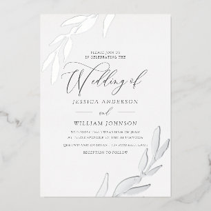 Invitation En Aluminium Feuille de feuille d'aluminium pressée argent élég