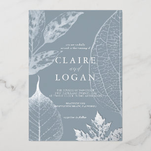 Invitation En Aluminium Feuille Delicy Dusty Blue Mariage