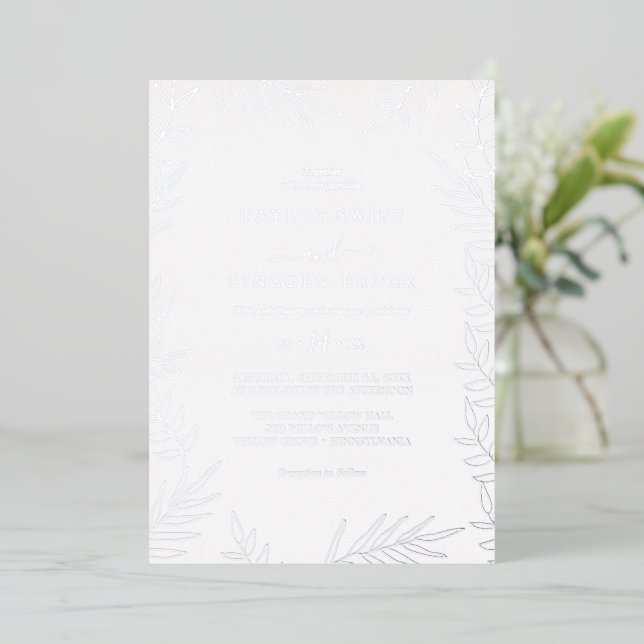 Invitation En Aluminium Feuille minimale | Mariage de cadre à huile d'arge (Debout devant)