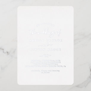 Invitation En Aluminium Feuille minimale Silver Foil Le Mariage de
