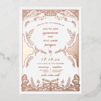 Feuille tourbillonnant Mariage lunaire Rose or