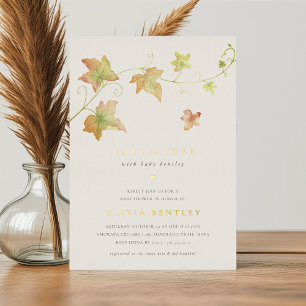 Invitation En Aluminium Feuilles d'automne Baby shower d'automne moderne
