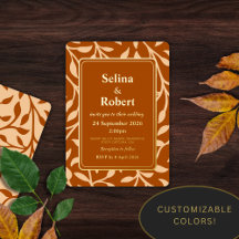 Feuilles de saison orange brûlé élégantes