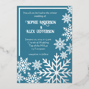Invitation En Aluminium Flacon de neige en feuille de mariage d'hiver sur 