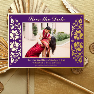 Invitation En Aluminium Fleur de Lotus Indien Sauvegarder la Date avec Pho
