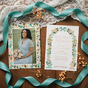 Invitation En Aluminium Fleur sauvage de printemps Easter Bunny Baby showe