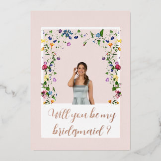 Invitation En Aluminium Fleur sauvage rose Bridesmaid