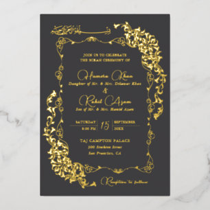Invitation En Aluminium Fleurs botaniques artistiques de Paisley pour mari