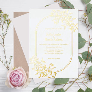 Invitation En Aluminium Fleurs de feuilles botaniques de forêt sauvage Mar