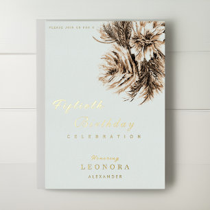 Invitation En Aluminium Fleurs de pivoine à l'aquarelle pour toute fête d'