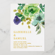 Fleurs de printemps et verdure à l'aquarelle Maria