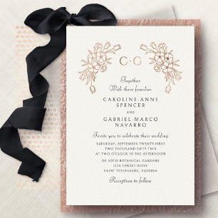 Invitation En Aluminium Fleurs de tulipes florales françaises Mariage mono