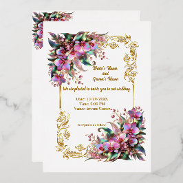 Invitation En Aluminium Fleurs d'orchidées élégantes et vibrantes Invitat 
