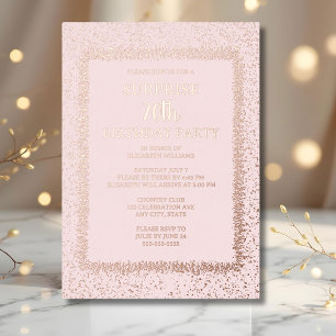 Invitation En Aluminium Fleurs Rose Tendre 70e Anniversaire Surprise Perso