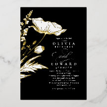 Fleurs sauvages dessinés à la main Élégant Mariage