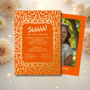 Invitation En Aluminium Floral 40e Photo personnalisée Anniversaire surpre