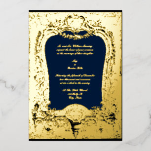 Invitation En Aluminium Floral, Fruit, Oiseau Baroque Rococo Mariage