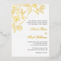 Floral Letterpress Style Mariage