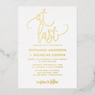 Invitation En Aluminium Foil À Dernier Lovely Script Typography Mariage