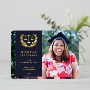 Invitation En Aluminium Foil+Dark Navy Law School