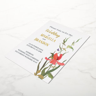 Invitation En Aluminium Foil Invitati Mariage floral Foil