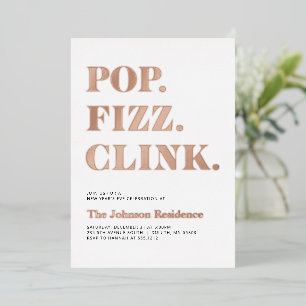 Invitation En Aluminium Foil Pop Fizz Clink Nouvel An