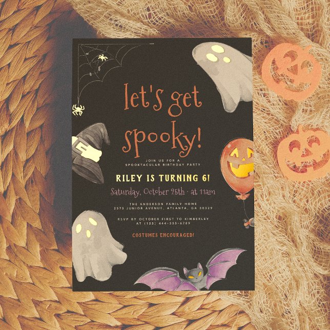 Invitation En Aluminium Foil pressed | Spooky Kids Halloween Birthday (Créateur téléchargé)