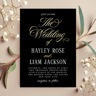 Invitation En Aluminium Foil Typographie officielle Mariage Foil Invitatio