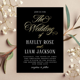 Invitation En Aluminium Foil Typographie officielle Mariage Foil Invitatio