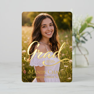 Invitation En Aluminium Foiled Graduation Announcement with 5 Photos