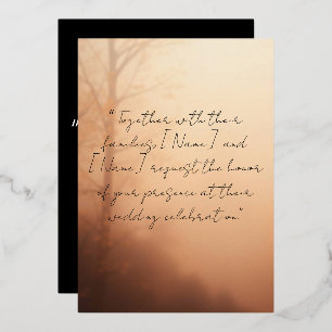 Invitation En Aluminium Fond de mariage triste – Romance sombre émotionnel