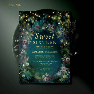 Invitation En Aluminium Forêt Enchantée Roses Lumière Dorée Magique Sweet